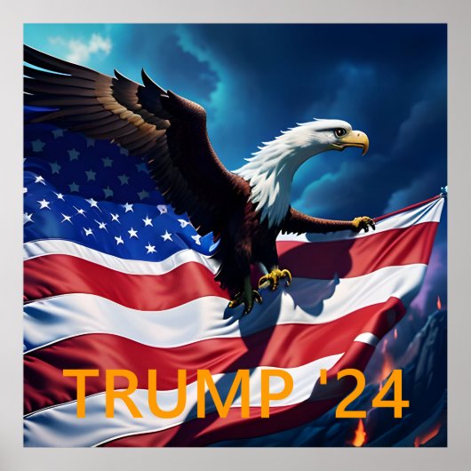 Amerikaanse vlag Amerikaanse adelaar TRUMP 2024 Poster (Voorkant)