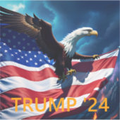Amerikaanse vlag Amerikaanse adelaar TRUMP 2024 Sticker (Voorkant)