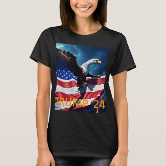 Amerikaanse vlag Amerikaanse adelaar TRUMP 2024 T-shirt (Voorkant)