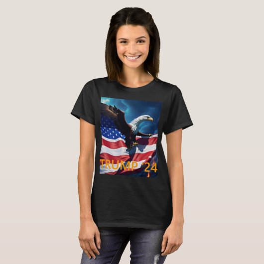Amerikaanse vlag Amerikaanse adelaar TRUMP 2024 T-shirt (Voorkant volledig)