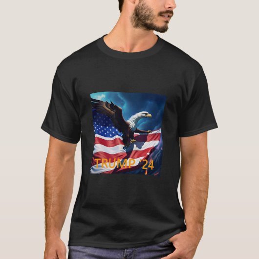 Amerikaanse vlag Amerikaanse adelaar TRUMP 2024 T-shirt (Voorkant)