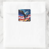 Amerikaanse vlag Amerikaanse adelaar TRUMP 2024 Vierkante Sticker (Tas)