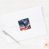 Amerikaanse vlag Amerikaanse adelaar TRUMP 2024 Vierkante Sticker (Envelop)