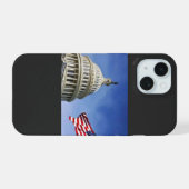 Amerikaanse vlag & Amerikaanse Capitol Patriottisc iPhone 15 Case (Achterkant horizontaal)