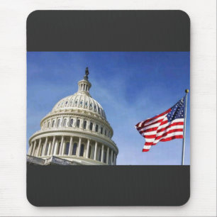 Amerikaanse vlag & Amerikaanse Capitol Patriottisc Muismat