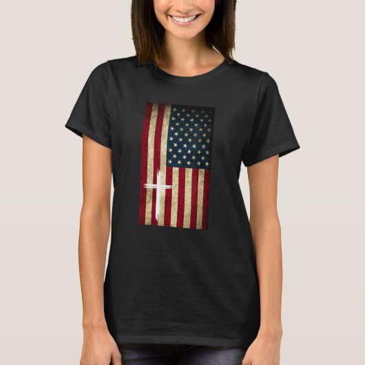 Amerikaanse vlag Amerikaanse Christelijke Faith Pa T-shirt (Voorkant)