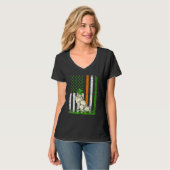 Amerikaanse vlag Amerikaanse Eskimo Dog St Patrick T-shirt (Voorkant volledig)
