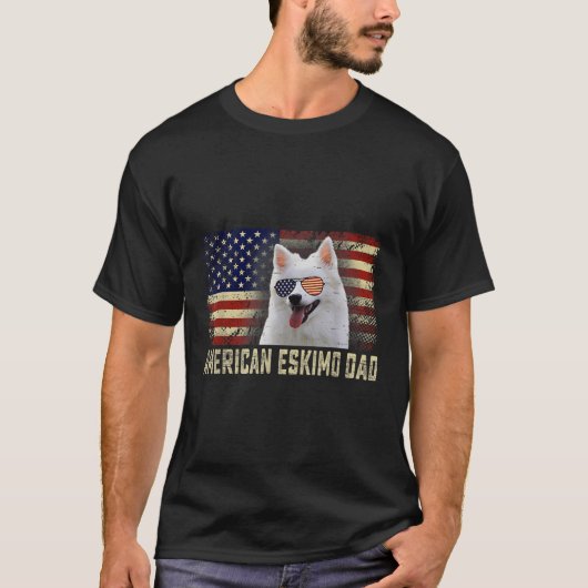 Amerikaanse vlag Amerikaanse Eskimo Vader Vaderdag T-shirt (Voorkant)
