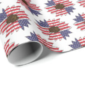 Amerikaanse vlag Amerikaanse Floral Pattern Cadeaupapier (Rol Hoek)