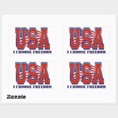 Amerikaanse vlag Amerikaanse Freedom Patriotic Rechthoekige Sticker (Vel)