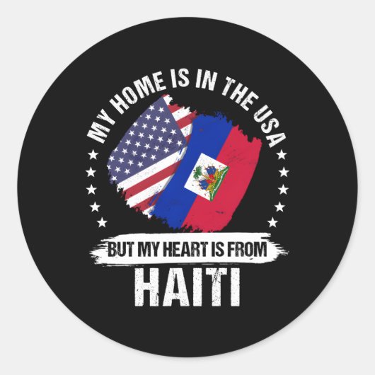 Amerikaanse vlag Amerikaanse Haïtiaanse troepen Ronde Sticker (Voorkant)