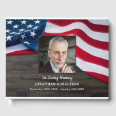 Amerikaanse vlag Amerikaanse herdenkingsfoto milit Gastenboek (Voorkant)