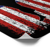 Amerikaanse vlag Amerikaanse hoge trap karate silh Poster (Hoek)