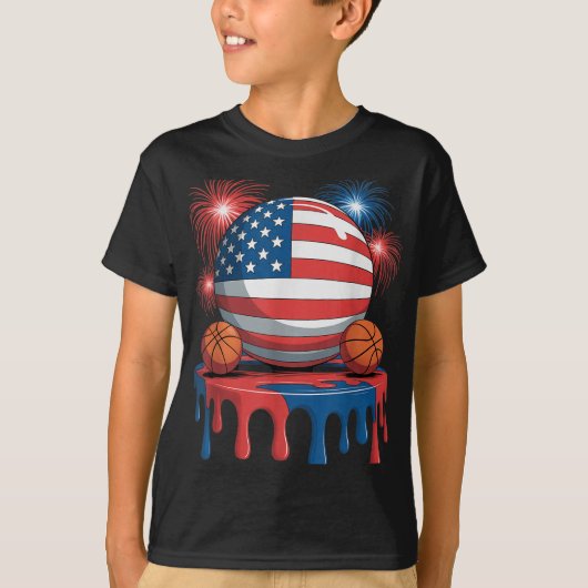 Amerikaanse Vlag Amerikaanse Ice Cream Drip Game B T-shirt (Voorkant)