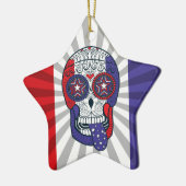 Amerikaanse vlag Amerikaanse kleuren patriottische Keramisch Ornament (Links)