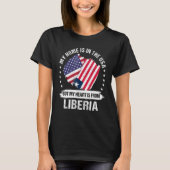 Amerikaanse vlag Amerikaanse Liberia Ro T-shirt (Voorkant)
