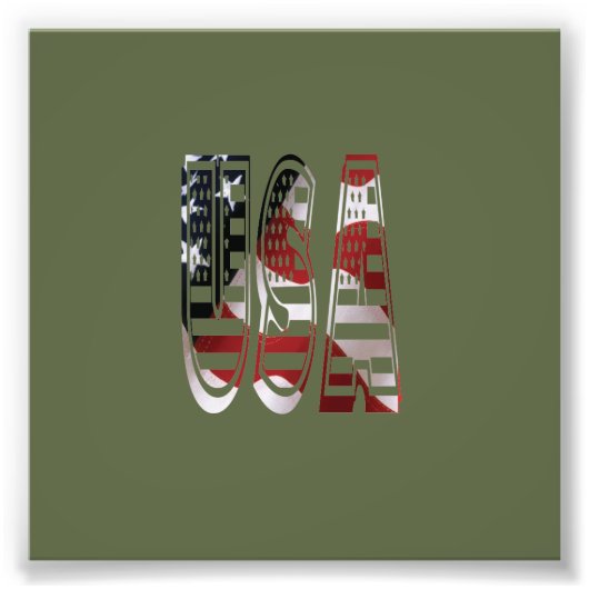 Amerikaanse vlag Amerikaanse Logo Foto Afdruk (Voorkant)