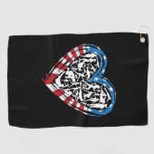 Amerikaanse vlag Amerikaanse loper - Running Heart Golfhanddoek (Horizontaal)