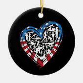 Amerikaanse vlag Amerikaanse loper - Running Heart Keramisch Ornament (Voorkant)