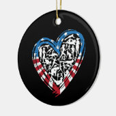 Amerikaanse vlag Amerikaanse loper - Running Heart Keramisch Ornament (Links)