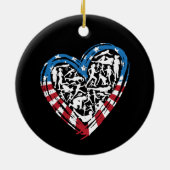 Amerikaanse vlag Amerikaanse loper - Running Heart Keramisch Ornament (Achterkant)