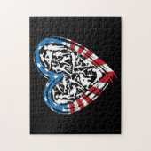 Amerikaanse vlag Amerikaanse loper - Running Heart Legpuzzel (Verticaal)