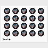 Amerikaanse vlag Amerikaanse loper - Running Heart Ronde Sticker (Vel)