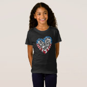 Amerikaanse vlag Amerikaanse loper - Running Heart T-shirt (Voorkant volledig)