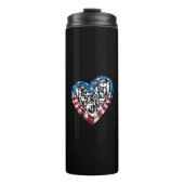 Amerikaanse vlag Amerikaanse loper - Running Heart Thermosbeker (Voorkant)