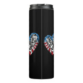 Amerikaanse vlag Amerikaanse loper - Running Heart Thermosbeker (Achterkant)