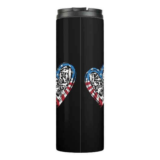 Amerikaanse vlag Amerikaanse loper - Running Heart Thermosbeker (Achterkant)