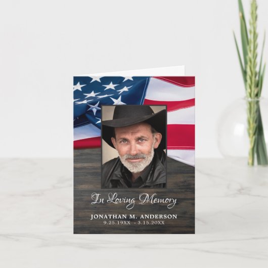 Amerikaanse vlag Amerikaanse militaire herdenkings Bedankkaart (Voorkant)