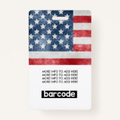 Amerikaanse vlag Amerikaanse naam van aangepaste w Badge (Achterkant)