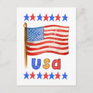 Amerikaanse vlag Amerikaanse Onafhankelijkheidsdag Briefkaart