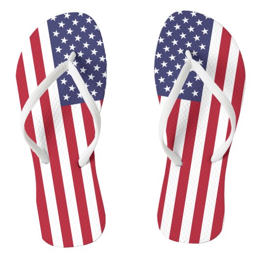 Amerikaanse vlag Amerikaanse onafhankelijkheidspat Teenslippers (Voetbed)
