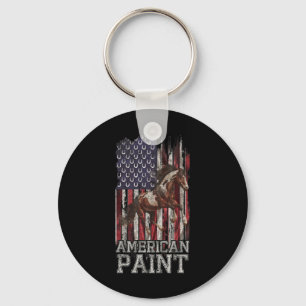 Amerikaanse Vlag Amerikaanse Paint Horse Lover2 Sleutelhanger