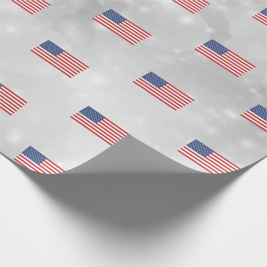 Amerikaanse vlag Amerikaanse patriotticus Cadeaupapier (Hoek)