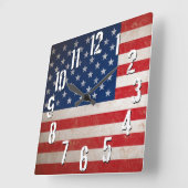 -Amerikaanse vlag Amerikaanse patriottisch Amerika Vierkante Klok (Hoek)