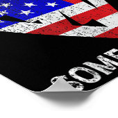 Amerikaanse vlag Amerikaanse Patriottische Hart St Poster (Hoek)