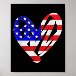 Amerikaanse vlag Amerikaanse patriottische hart st Poster