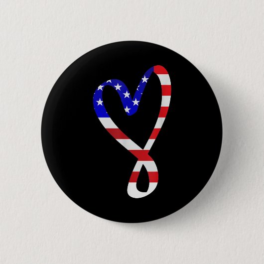 Amerikaanse vlag Amerikaanse patriottische hart st Ronde Button 5,7 Cm (Voorkant)