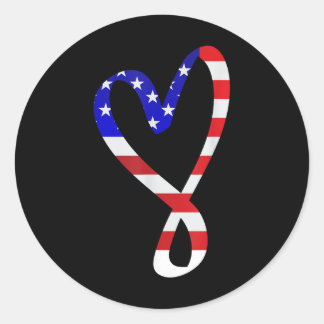 Amerikaanse vlag Amerikaanse patriottische hart st Ronde Sticker