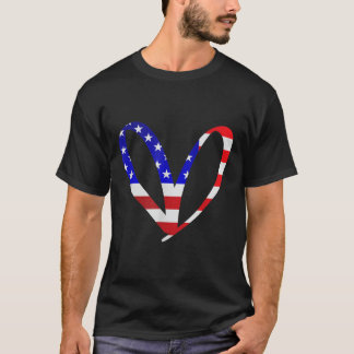 Amerikaanse vlag Amerikaanse patriottische hart st T-shirt