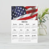 Amerikaanse vlag Amerikaanse patriottische kalende Feestdagenkaart (Staand voorkant)