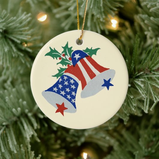 Amerikaanse vlag Amerikaanse patriottische kerst k Keramisch Ornament (Boom)