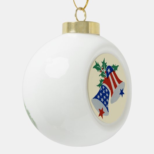 Amerikaanse vlag Amerikaanse patriottische kerst k Keramische Bal Ornament (Links)