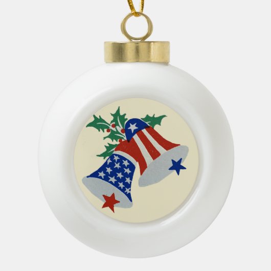 Amerikaanse vlag Amerikaanse patriottische kerst k Keramische Bal Ornament (Voorkant)