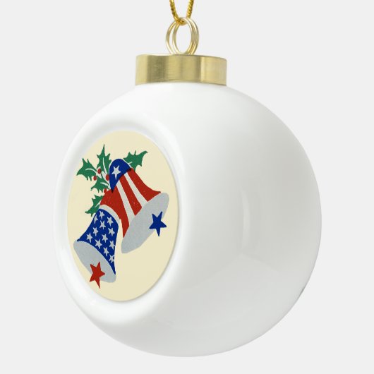Amerikaanse vlag Amerikaanse patriottische kerst k Keramische Bal Ornament (Rechts)