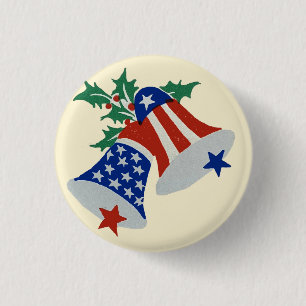 Amerikaanse vlag Amerikaanse patriottische kerst k Ronde Button 3,2 Cm