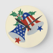 Amerikaanse vlag Amerikaanse patriottische kerst k Ronde Klok (Voorkant)